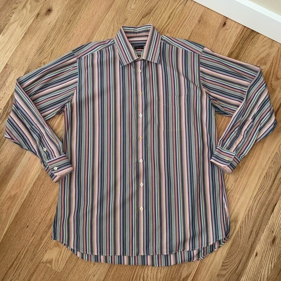 Vintage Gitman Bros USA Made Collared Button Down Shirt 100% Cotton Sz Large - Picture 1 of 13